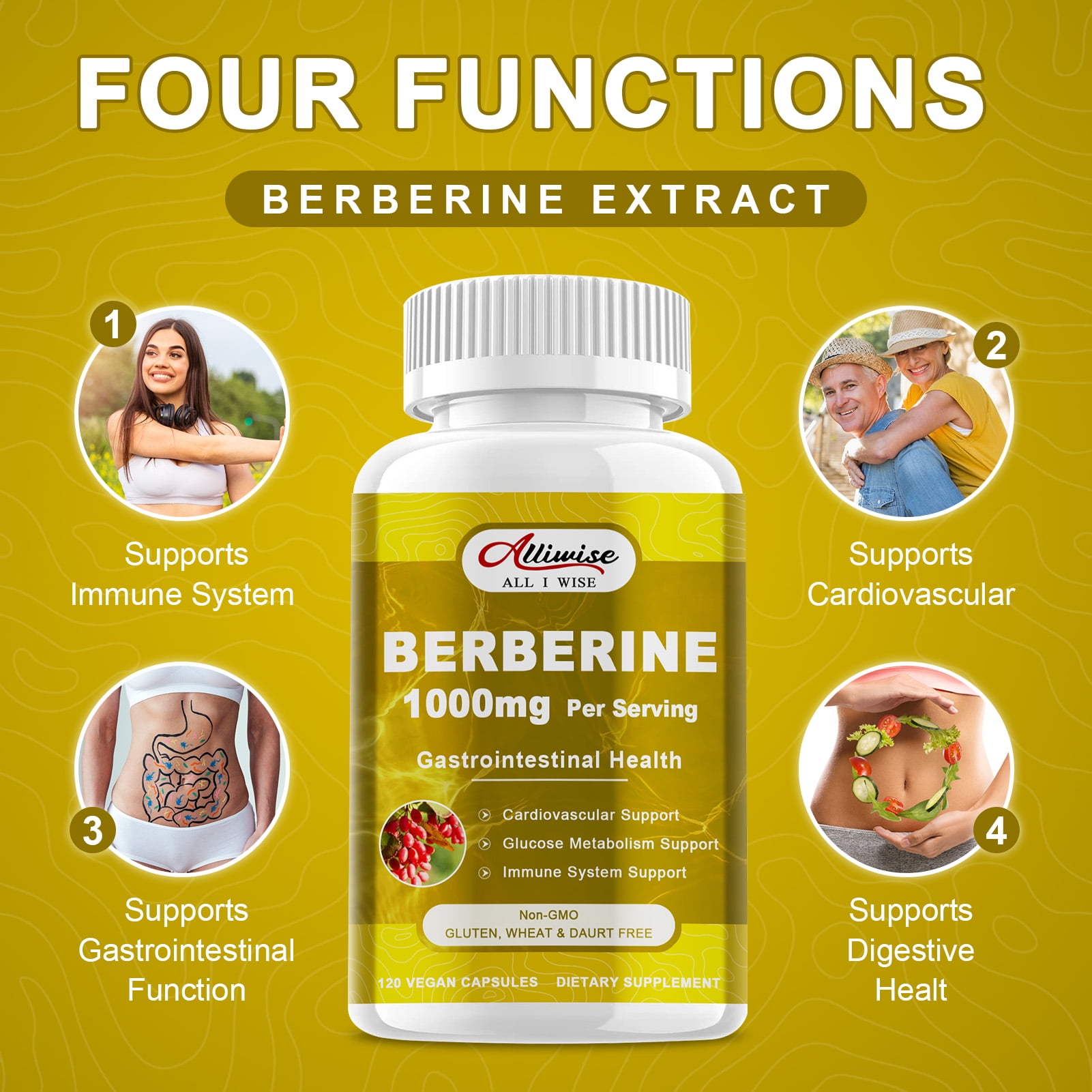 (2 Pack)Berberine Supplements, Plus Ceylon Cinnamon,Berberine HCI for Blood Sugar Support, Immune & Gut Health, 120 Pills
