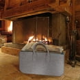 thumbnail image 5 of Firewood Log Carrier Tote Bag, HomeYoo Felt Foldable Firewood Holder Basket, Large Capacity Fireplace Wood Stove Accessories with Handle (Black), 5 of 13