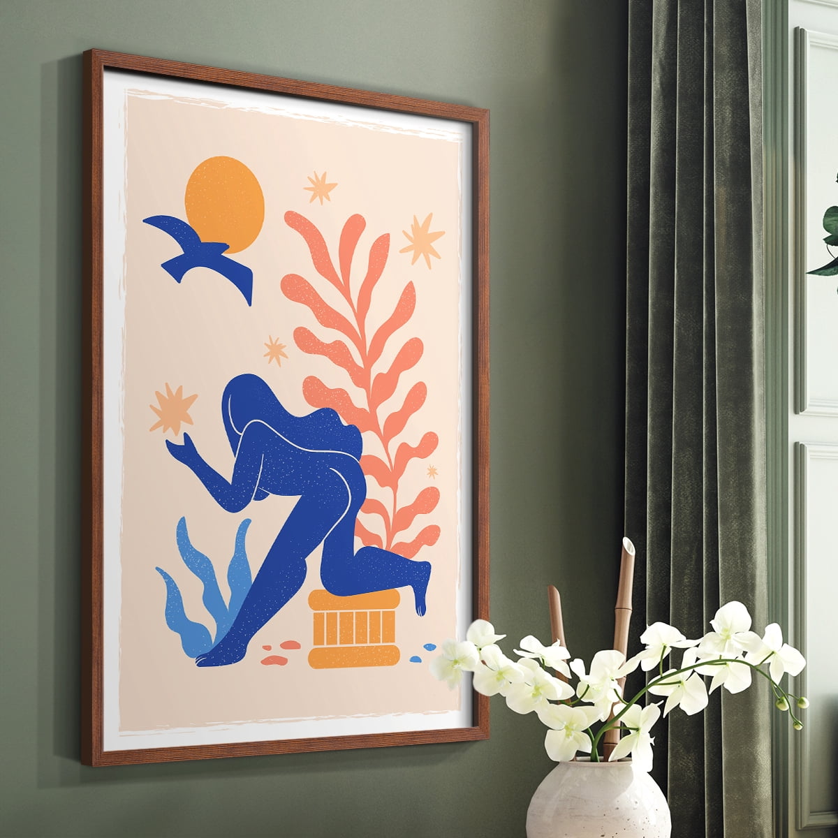 Matisse CCCLXV in Brown Solid Wood 22 x 28 Framed Print