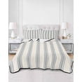 thumbnail image 3 of Blue Striped Summer Quilt Set Full Size, Soft Microfiber Quilted Bedding Set with 2 Pillow Shams, Modern Stripes Farmhouse Lightweight All Season Bedspread Coverlet for Bedroom 78"x90", 3 of 6