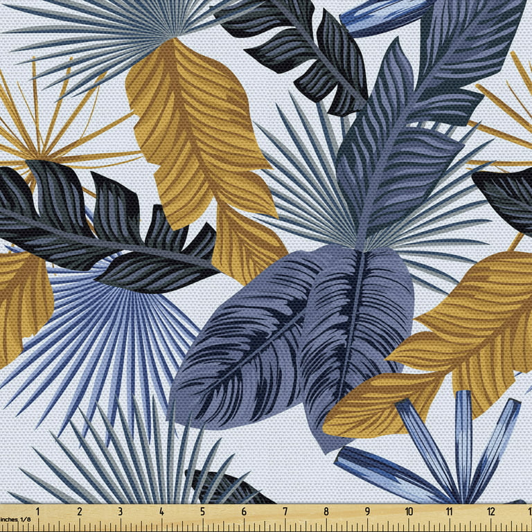 Hawaiian Fabric by the Yard, Tropical Beach Flora Illustration Aloha  Flowers Plantation Forest Elements, Decorative Upholstery Fabric for Chairs  & Home Accents, 3 Yards, Multicolor by Ambesonne 
