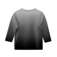 thumbnail image 5 of Wancir Tops for Teen Girls Gradient Color Crewneck 3/4 Sleeves Shirts Soft Comfy Loose Fit Basic Tee for Girls 5-12 Years, 5 of 5