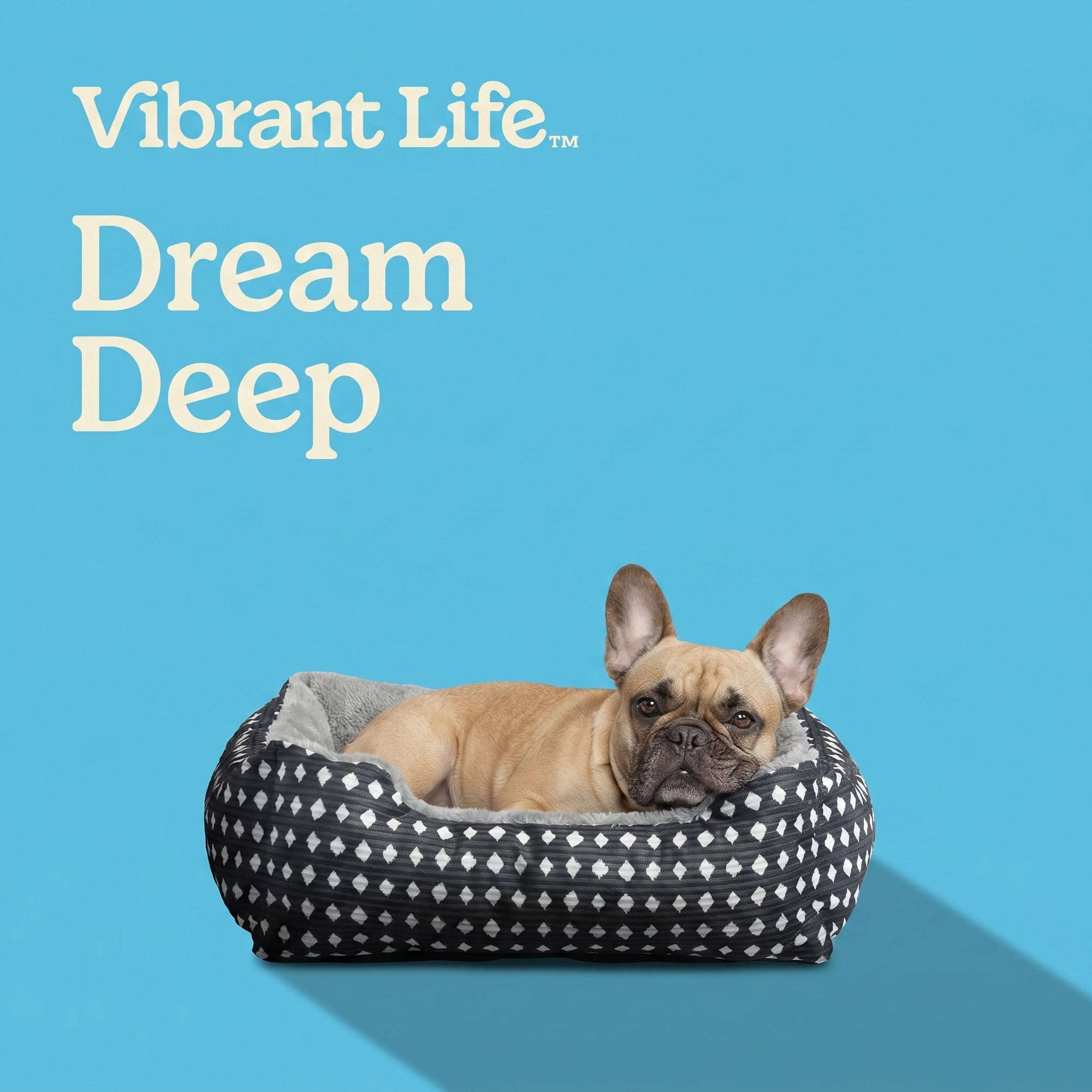 (4 pack) Vibrant Life Small Cuddler Pet Bed, Black and White Diamonds, 19" x 15"