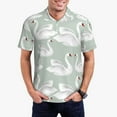 thumbnail image 1 of Fotbe White Birds Pattern Men’s Golf Polo Shirt – Breathable Performance Golf Shirt with Button-Down Collar-3X-Large, 1 of 6