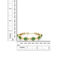 thumbnail image 2 of Gem Stone King 18K Yellow Gold Plated Silver Green Simulated Emerald Tennis Bracelet for Women (5.52 Cttw, Oval 7X5MM, 7 inch with 1 inch Extender), 2 of 4