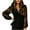 Black, variant on Women's Tops Lace Crochet Deep V Neck Tie Knot Front Long Sleeve Shirts Trendy Going Out Casual Dressy Blouses(White,M)
