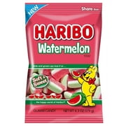 HARIBO Watermelon Gummy Pack of 1 6.3oz Peg Bag