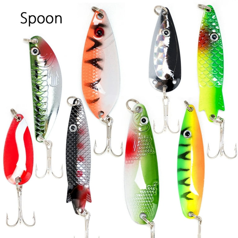 Dr.Fish 60 Fishing Lures Kit with 5 Tackle Boxes Spinner Baits
