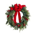 thumbnail image 2 of XYAIYT Christmas Decorations Front Door Christmas Wreath Textured Linen Bow Long Lasting Weather Resistant Outdoor Indoor Holiday Door Decor for Porch Entryway 14.2in Red, 2 of 6