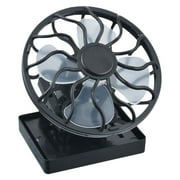 1pc Solar-powered Fan Eco-friendly Fan Energy-saving Cooler Fan for Home Dorm Office (Black)