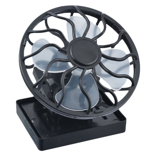 1Pc Solar-powered Fan Eco-friendly Fan Energy-saving Cooler Fan for Home Dorm Office (Black)