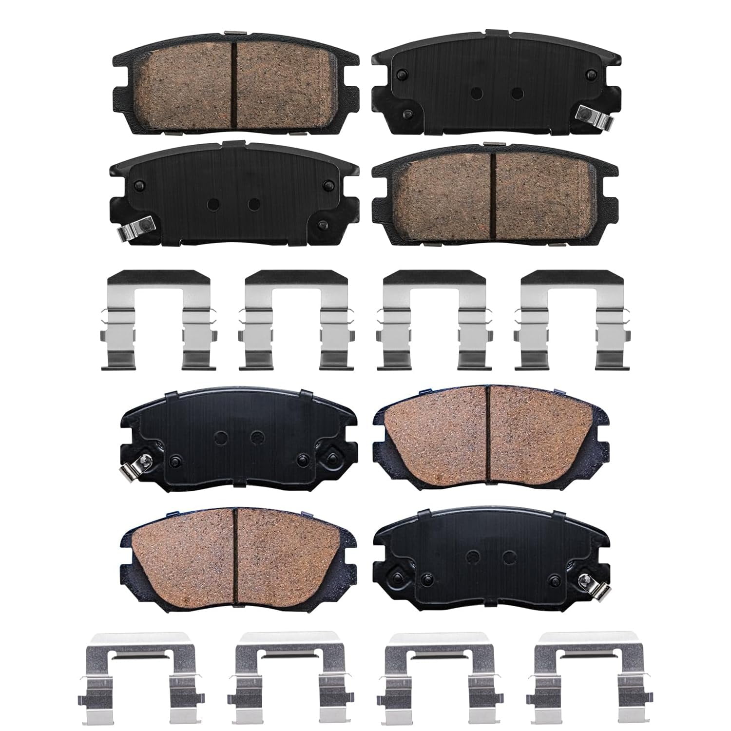 Detroit Axle - Brake Pads Kit for Chevy Equinox GMC Terrain 2010 2011 2012 2013 2014 2015 2016 2017, 4 Front & Rear Ceramic Brake Pads Replacement