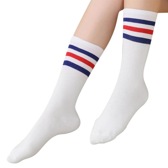MLINS  Long Socks for Sport Stockings White Ribbed Men and Women Miss