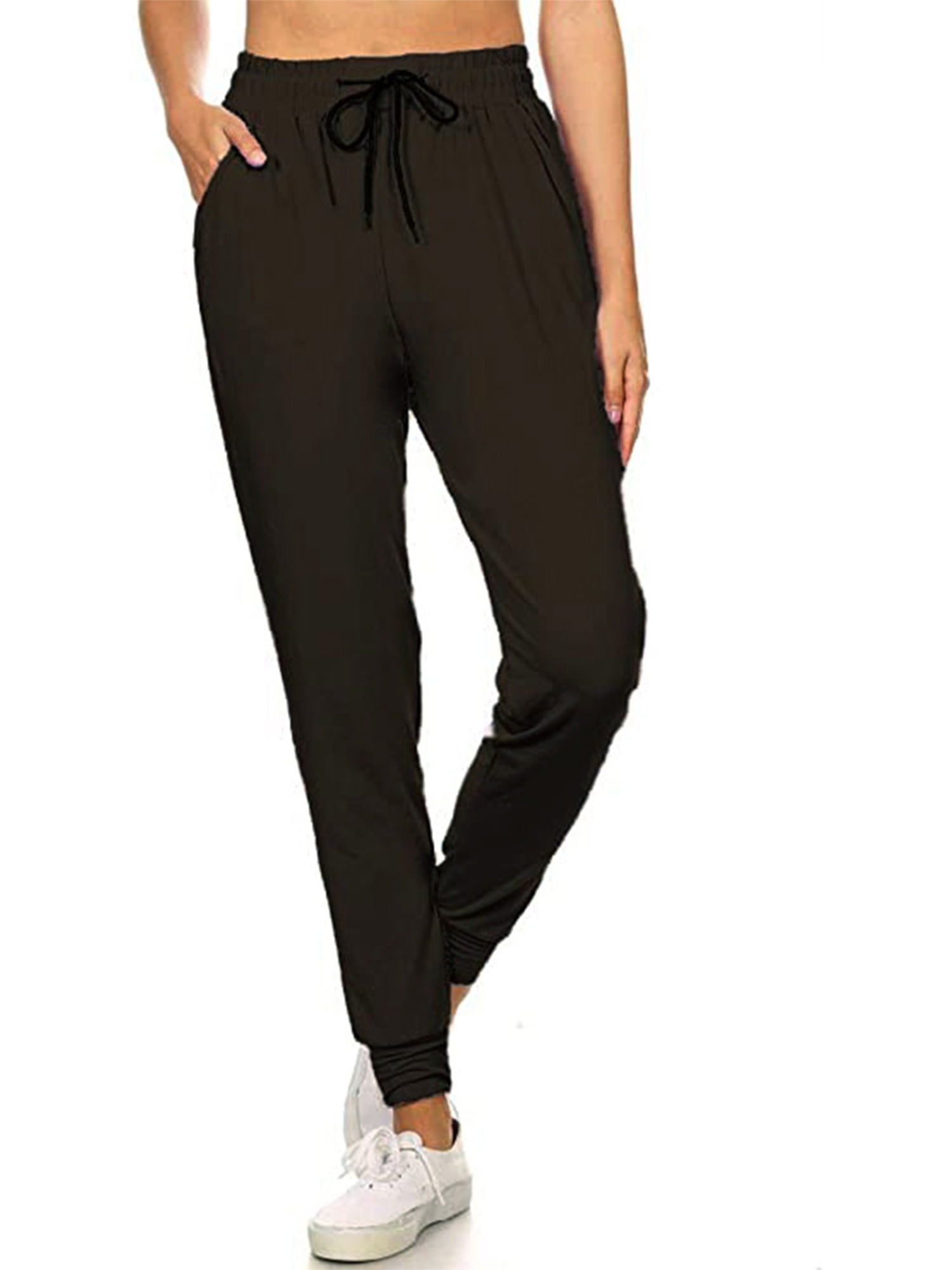 black high waisted joggers