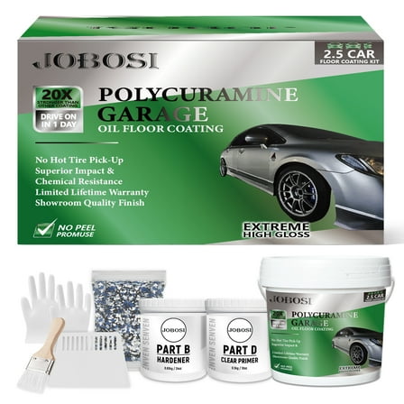 1.41 Gal Gray Epoxy Floor Paint for Concrete Garages - Self-Leveling Waterproof | Basement/Workshop