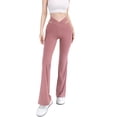 thumbnail image 1 of Leggings de cintura alta con aberturas para mujer: pantalones de yoga acampanados, diseño adelgazante que realza los glúteos, pantalones de fitness transpirables, 1 of 7
