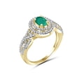 thumbnail image 2 of 3/4 Carat T.G.W. Emerald And White Diamond Accent 14k Gold Over Silver Ring, 2 of 4