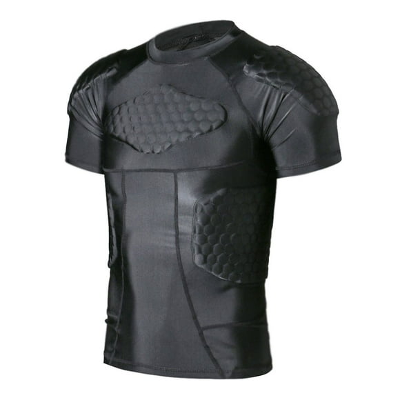 Padded Compression Shirt Protective Top Rib Chest Protector for Rugby Football Paintball Baseball Basketball