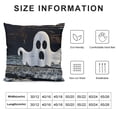thumbnail image 5 of BANET Halloween Saying Quote Throw Pillow Cover Wood Background with White Ghost Decor Pillow Cases Square Cushion Cover 22x22in, 5 of 5