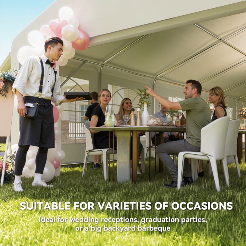 Alvantor Large Outdoor Carport Canopy Tent with Removable Sidewalls & Windows, Heavy Duty Party Shelter 23x39' White