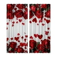 thumbnail image 1 of TIELUTT Rideaux de la Saint-Valentin Roses Rouges Rideaux Pétales de Roses Rouges Rideaux Courts Rideau de Douche et Ensemble de Doublure Rideaux de Douche Transparents pour la Salle de Bain Rideaux Épais pour Chambre 90 Rideaux Len, 1 of 7