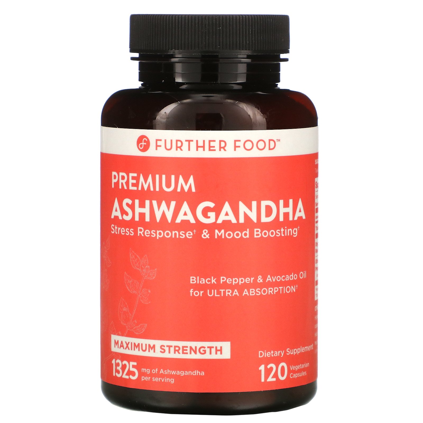 Further Food Premium Ashwagandha, Maximum Strength, 1,325 mg, 120