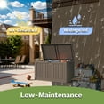 thumbnail image 2 of Patiowell 230 Gallon Deck Box, Waterproof Large Outdoor Lockable Storage Box with Divider for Patio Furniture and Garden Tools, Brown, 2 of 8