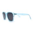 thumbnail image 3 of Pop Color Thin Plastic Rounded Rectangle Horn Rim Keyhole Sunglasses Blue Black, 3 of 4