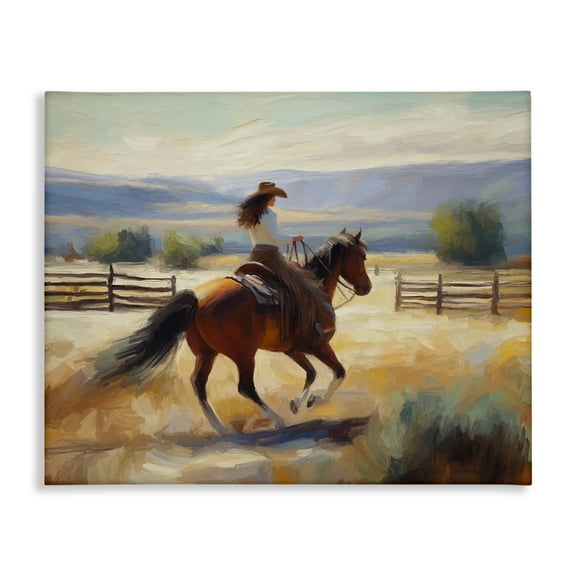 Stupell Industries Ride Like The Wind Landscape Painting Gallery Wrapped Canvas Art Print Wall Art, 20 x 16