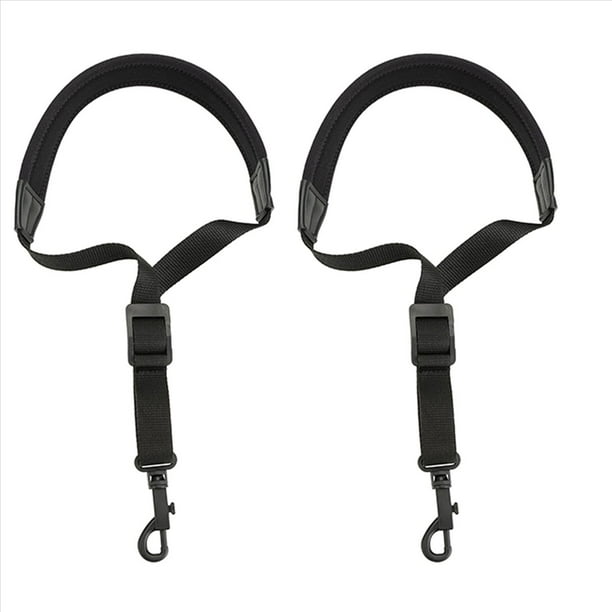 2X Correa de Saxofón Acolchada Ajustable para el Cuello de Saxofón con Gancho de Seguridad Piezas y Accesorios de Saxofón Negro y Café