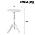 thumbnail image 2 of HLR Round Small End Table Set of 2, Wooden Pedestal Side Coffee Table, 2pcs Vintage Accent Nightstand for Living Room, Bedroom, Entryway, Pure White, 2 of 11