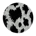 thumbnail image 4 of PIKWEEK Outdoor Picnic Camping and Indoor Kitchen Dining Party Texture Repeating Graphic Monochrome Skin Pattern Seamless Snow Leopard Abstract Round Tablecloth White, 4 of 8