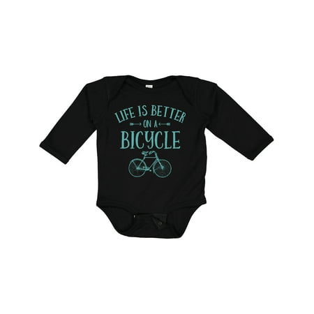

Inktastic Life s Better on a Bicycle Girls Long Sleeve Baby Bodysuit