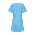 thumbnail image 5 of QUINDOS Summer Dresses for Women 2025 Sundress Sleeveless Casual Crew Neck Sun Dresses Hollow Out Breathable Solid Color Mini Knee Length Dresses for Women, 5 of 6