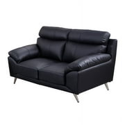 American Eagle Furniture Leather Loveseat in Black