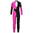 thumbnail image 2 of TiaoBug Kids Girls Gymnastic Dance Leotards Rhinestone Long Sleeve Full Body Ballet Jumpsuit Athletic Unitards Hot Pink 14, 2 of 7