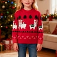 thumbnail image 2 of Christmas Sweaters for Women Winter g_irls Reindeer Knit Sweater Soft Cozy Pullover Top For Toddler And k`ids Festive Holiday Casual Wear Christmas Sweaters, 2 of 7