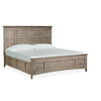 Bowery Hill Contemporary King Panel Bed with Regular Rails in Mahogany