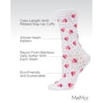 thumbnail image 3 of MeMoi Floating Hearts Bamboo Blend Crew Socks - Womens - Female, One Size, White, 3 of 7