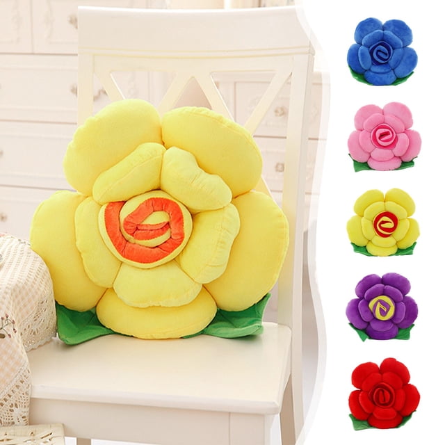 Fiudx Cojín de Rosas y Flores, Suave y Cómodo, Colores Vibrantes: Rojo, Amarillo y Azul, Versátil para Decorar El Hogar, Ideal para Sofá, Colchón o Regalo de San Valentín, Tamaño 30 X 30 Cm.
