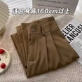 thumbnail image 1 of \ [105cm] Traje De Cintura Alta Para Cortinas De Pierna Ancha , Pantalones De Mujer , Primavera Y Otoño , Estilo Coreano , casual , Piso , Suelto , Recto , bl, 1 of 4