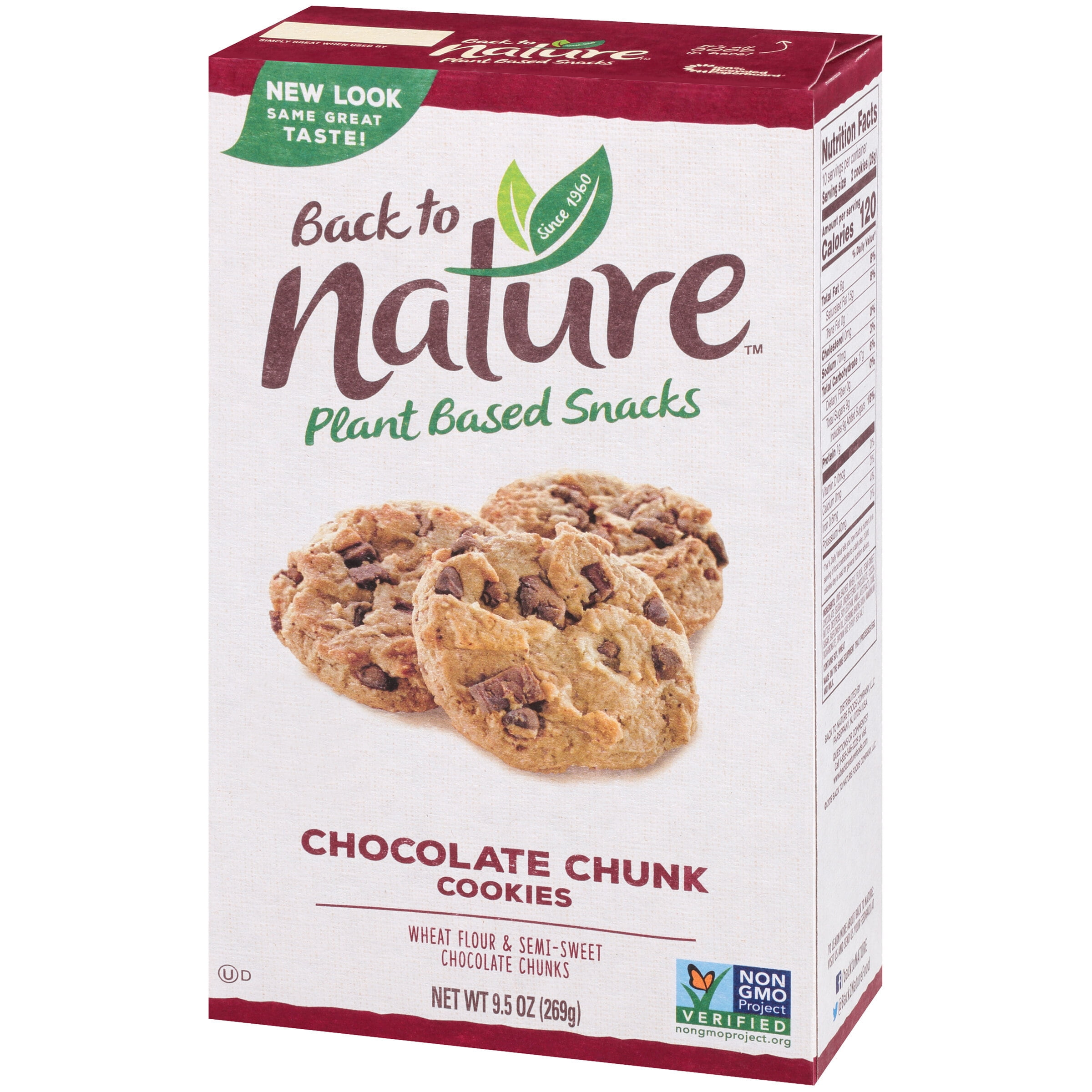 Back To Nature Chocolate Chunk Cookies 9 5 Oz Box Walmart Com Walmart Com