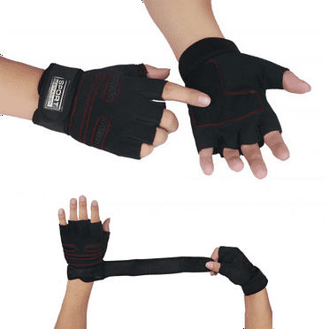 Weight Lifting Gym Gloves with Wrist Wrap Support, Fitness Training Exercise Sports Gloves on Clearance Sale
