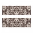thumbnail image 2 of Damask Bench Cushion Set of 2, Wildflowers with Symmetric Leaves Vintage Arrangement Curls and Swirls Design, Standard Size Foam Pad and Decorative Cover, Dark Brown Cream, by Ambesonne, 2 of 4