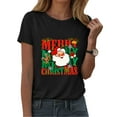 thumbnail image 6 of larppty Merry Christmas Shirts for Women Xmas Santa Shirt Short Sleeve Casual Graphic Print T Shirt (Black, XXL), 6 of 8