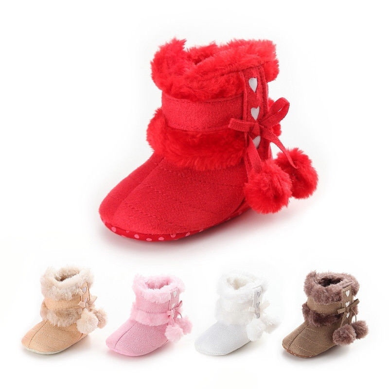 Newborn Baby Boys Girls Soft Sole Crib Shoes Warm Boots Antislip