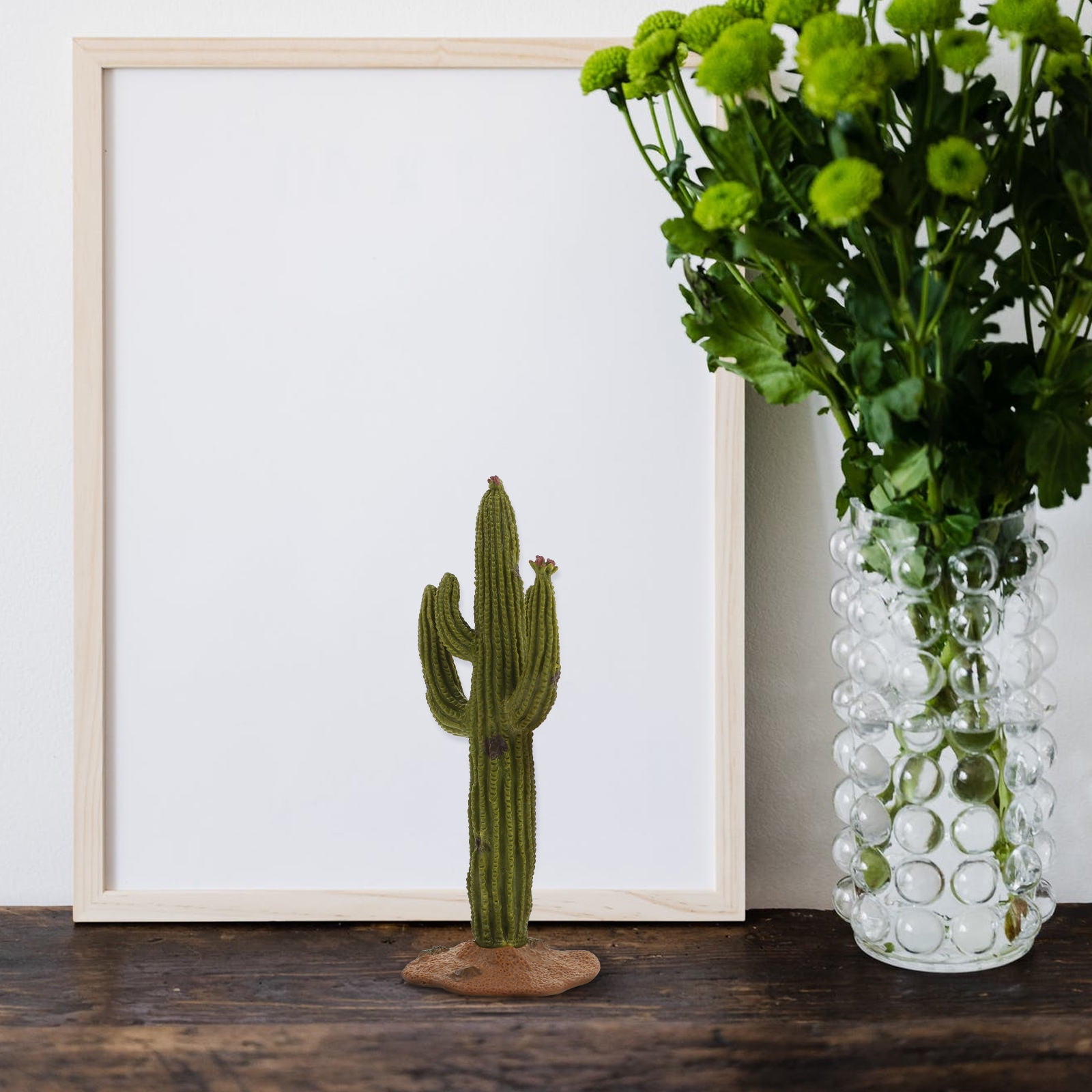 Hytrove Green PVC Artificial Cactus Plant Ornament Desktop Decorative Model for Bedroom Living Room Office Shelf Decor
