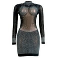 thumbnail image 6 of Ava be Sexy Rhinestone Mesh See Through Mini Dresses Women Hipster O-neck Long Sleeve Bodycon Dress 2023 Elegant Party Clubwear, 6 of 11