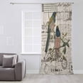 thumbnail image 3 of Vintage Birds Semi Sheer Curtains Drapes for Living Room,Bedroom,French Doors Window 45 Inches Long,Country Envelope Postmark Farmhouse Botancial Rod Pocket Chiffon Curtain Drapery Voile Drape Panel, 3 of 6
