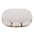 thumbnail image 5 of Light brown fabric daybed with woven wicker and 3 pillows for outdoor boho - style lounging, 5 of 5